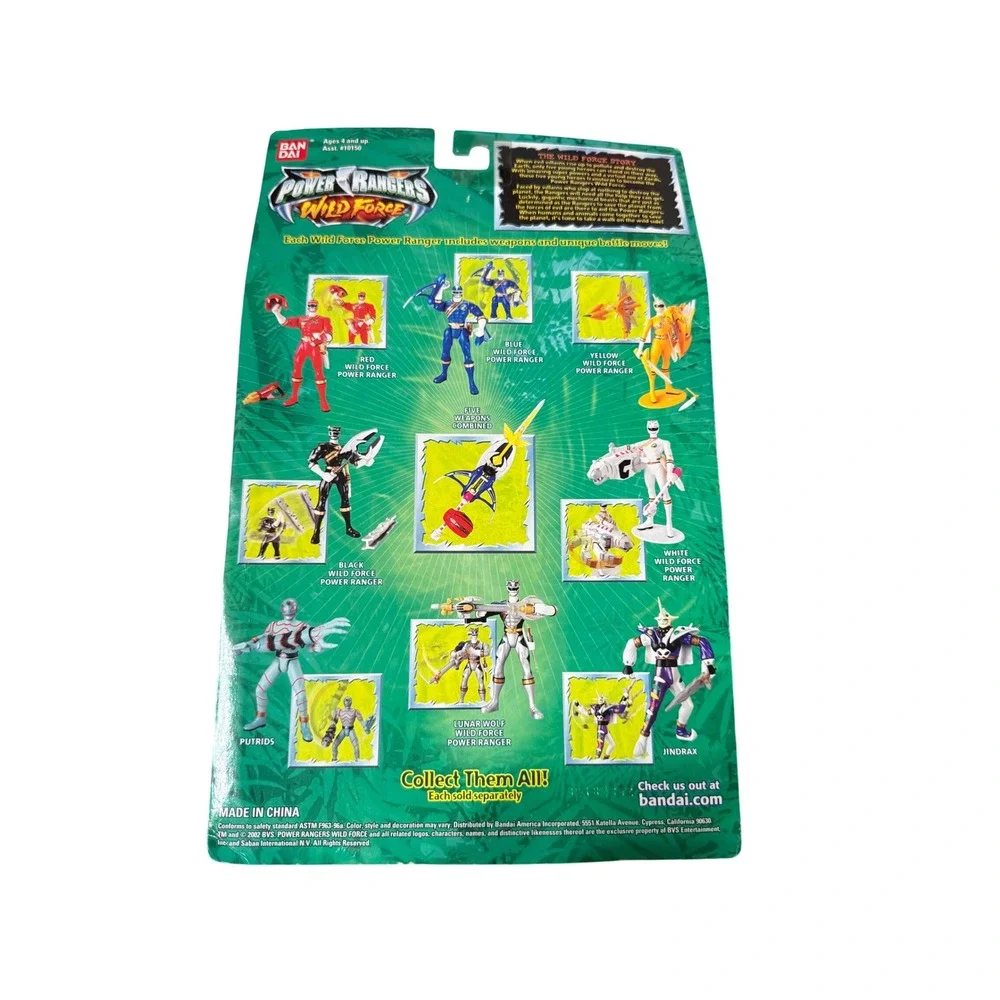 Bandai Lunar Wolf Power Ranger Wild Force Silver Action Figure 2002 NIB 10156